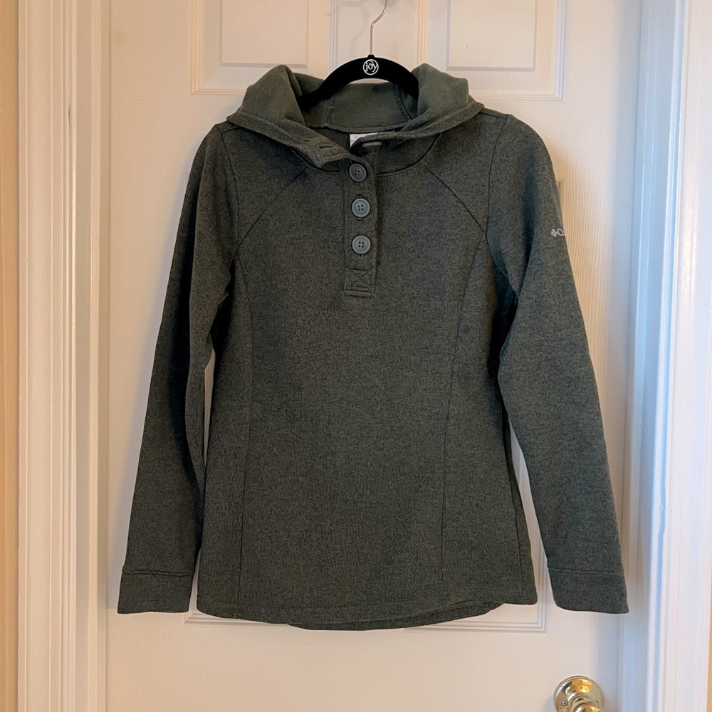 Columbia Button Down Neck Hoodie Pullover